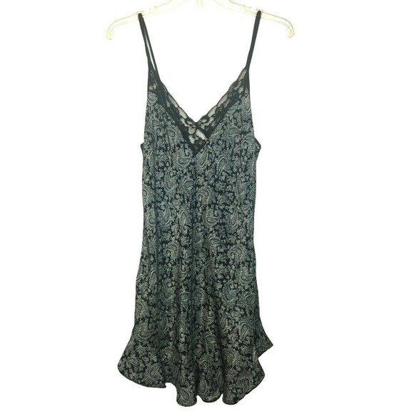 Lily of France Black White Paisley Baby Doll Nightie M Ruffle Made in USA VTG - Picture 5 of 10